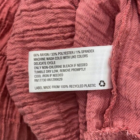 Knox Rose Women SZ M Ruffle Short Sleeve Tiered Mini Dress Rust Pink Rayon Blend - Picture 4 of 12